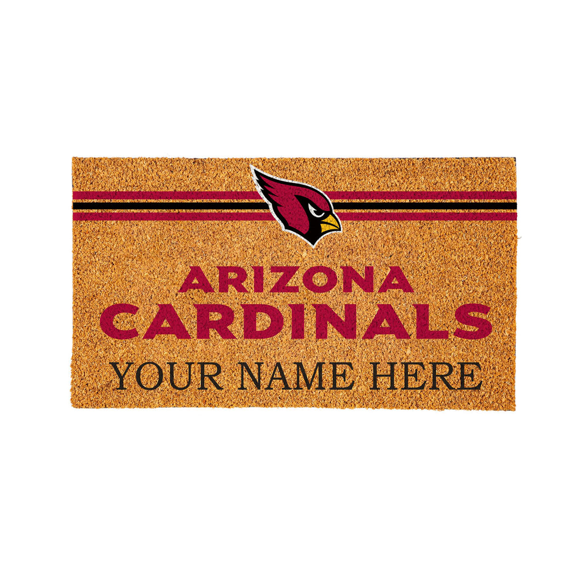 Arizona Cardinals Personalized Natural Coir Mat with Color Logo, 30" x 18", Slide 10 of 15