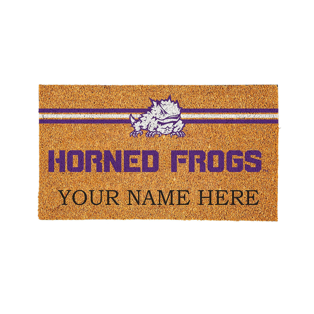 Texas Christian University Personalized Mat, Natural Coir with Color Logo, 30" x 18"