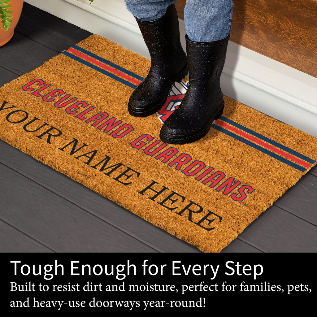 Cleveland Guardians Personalized Mat, Natural Coir with Color Logo, 30" x 18", Slide 4 of 4