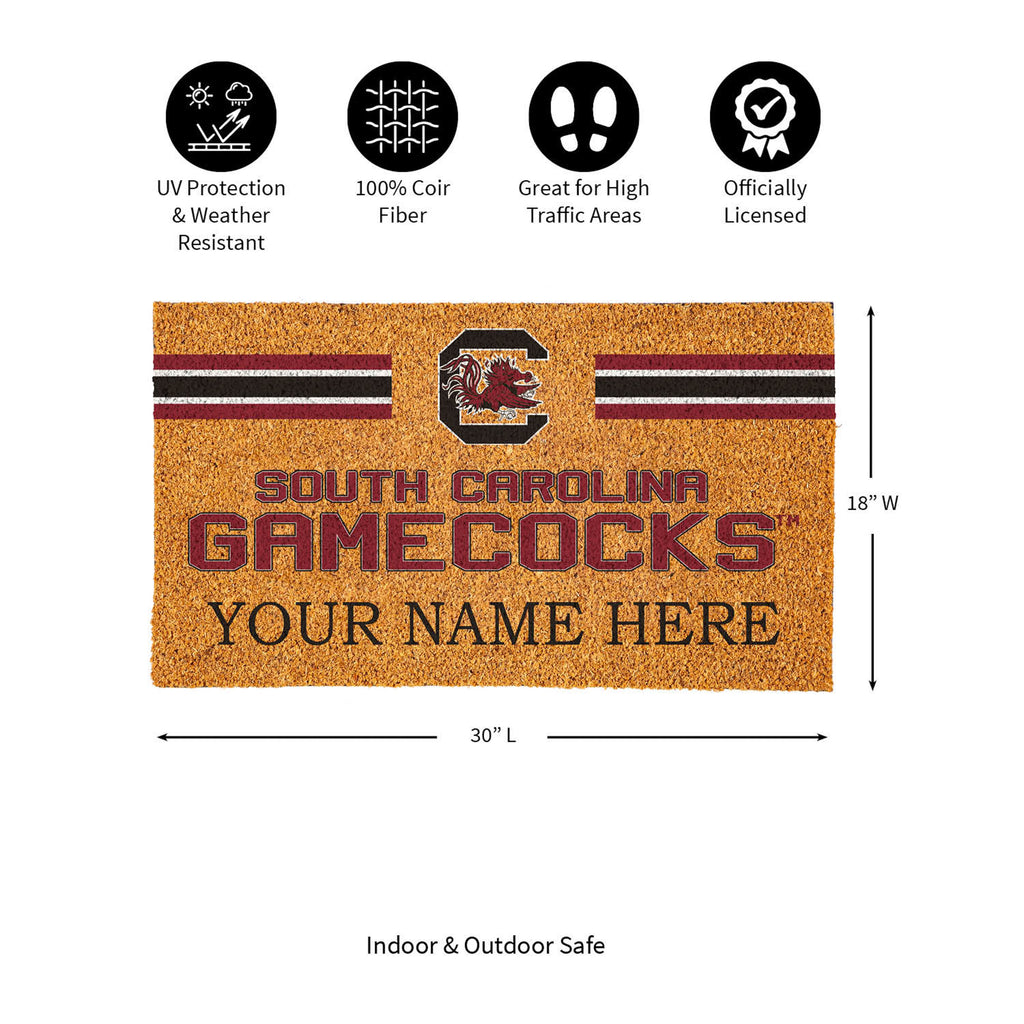 University of South Carolina Personalized Mat, Natural Coir with Color Logo, 30" x 18", Slide 12 of 15