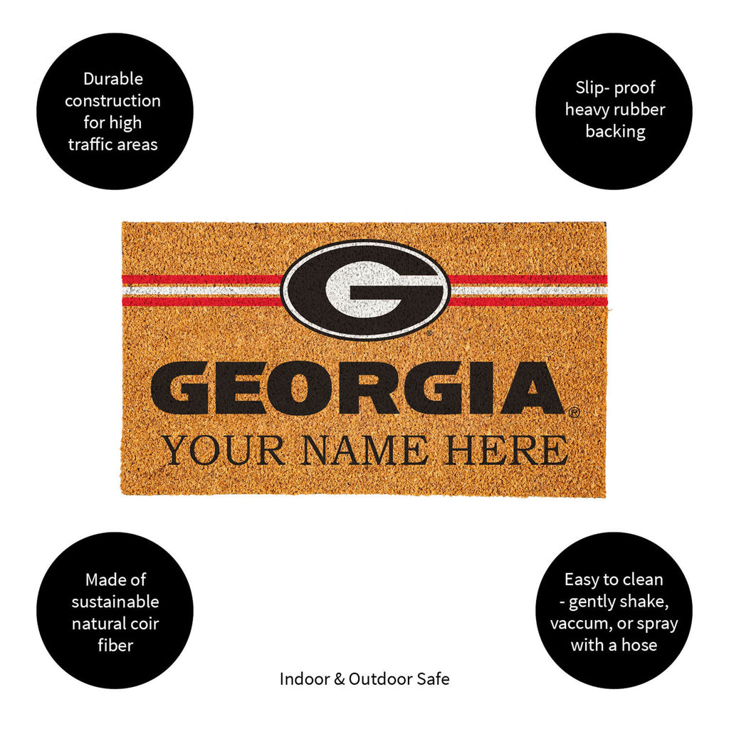University of Georgia Personalized Mat, Natural Coir with Color Logo, 30" x 18", Slide 9 of 15