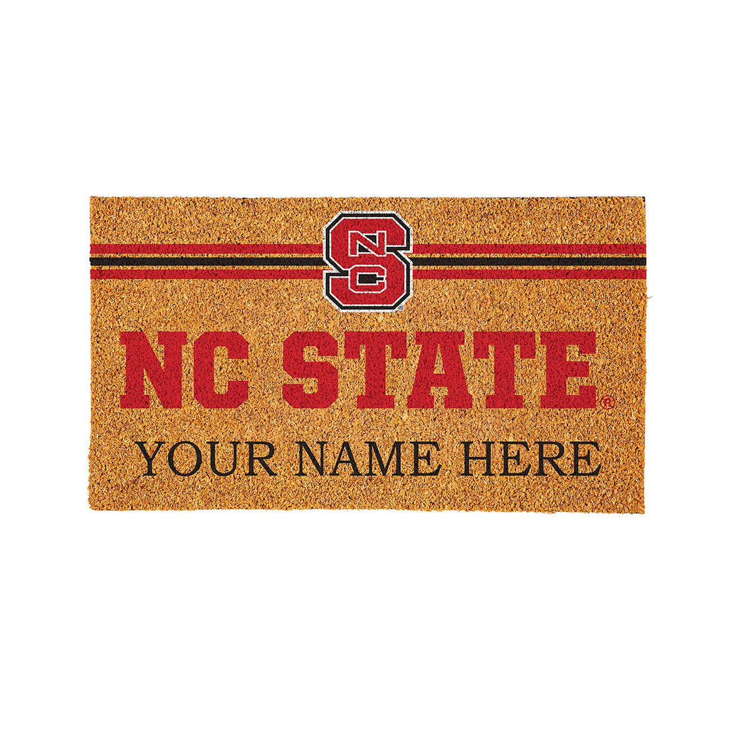 North Carolina State University Personalized Mat, Natural Coir with Color Logo, 30" x 18"