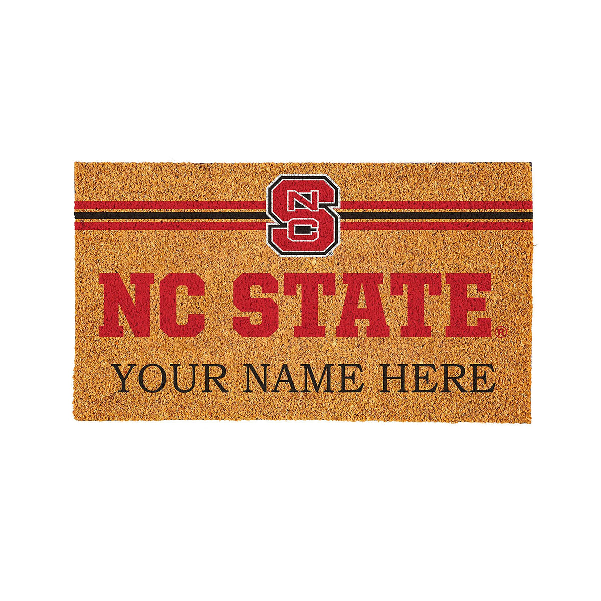 North Carolina State University Personalized Mat, Natural Coir with Color Logo, 30" x 18"
