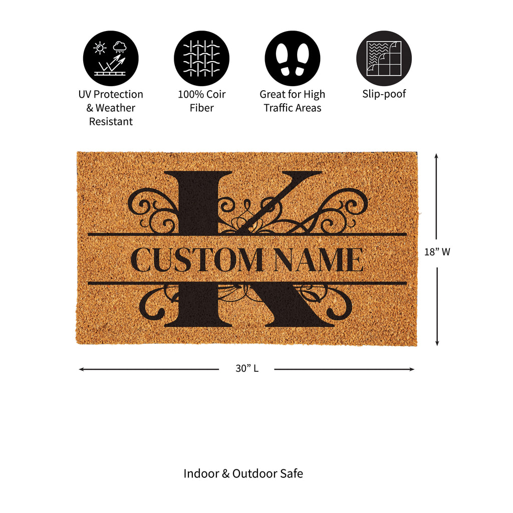 Personalized Scroll Monogram Coir Mat 18"x30", Slide 12 of 40