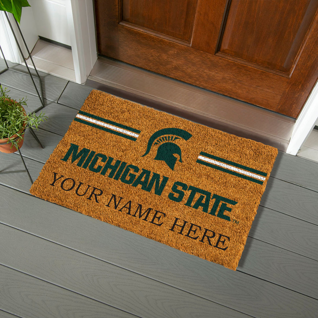 Michigan State University Personalized Mat, Natural Coir with Color Logo, 30" x 18", Slide 8 of 15