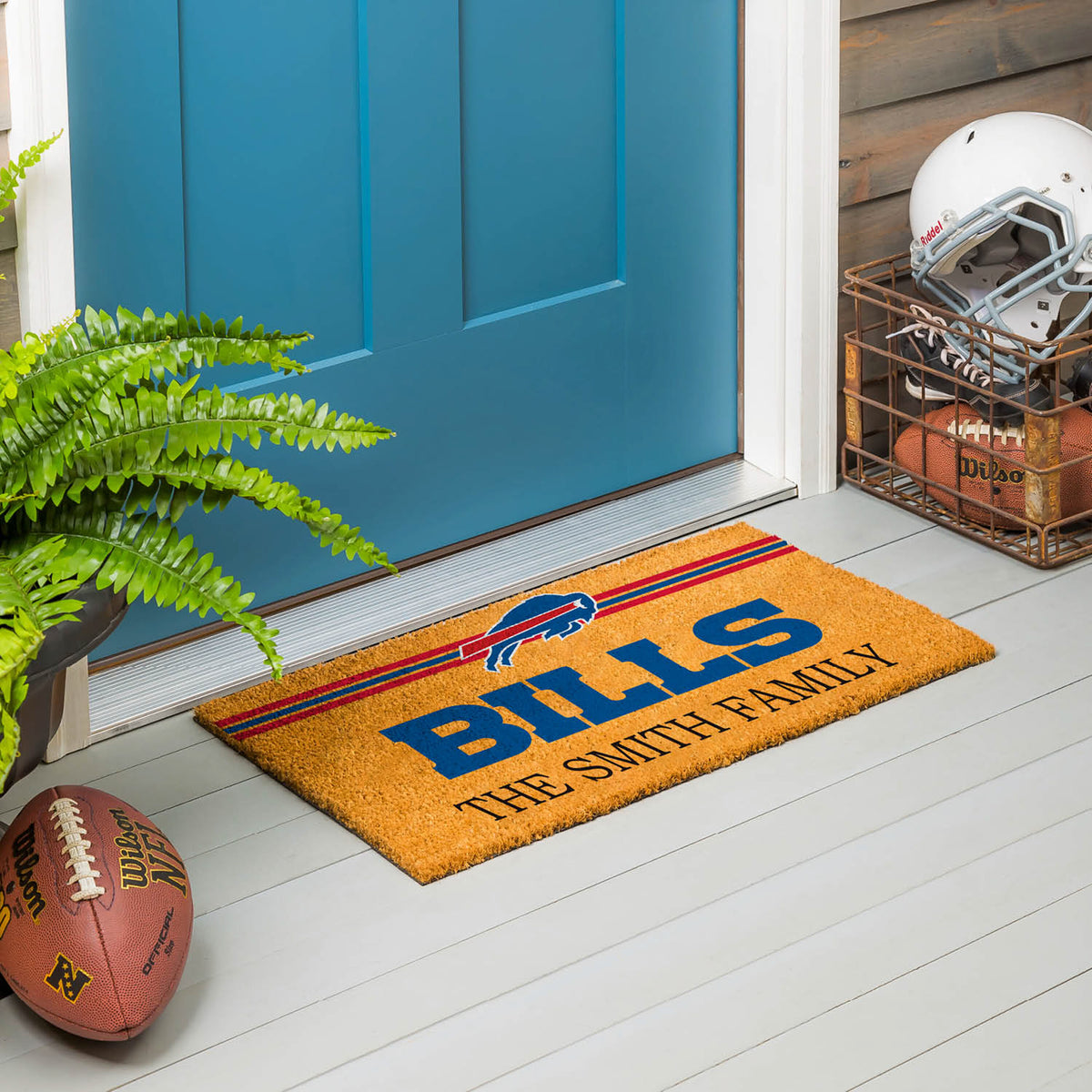 Buffalo Bills Personalized Mat, Natural Coir with Color Logo, 30" x 18", Slide 9 of 15