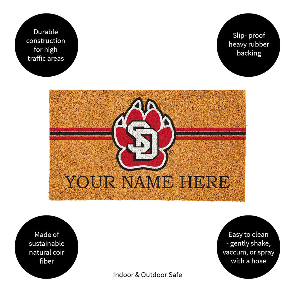 University of South Dakota Personalized Mat, Natural Coir with Color Logo, 30" x 18", Slide 10 of 15