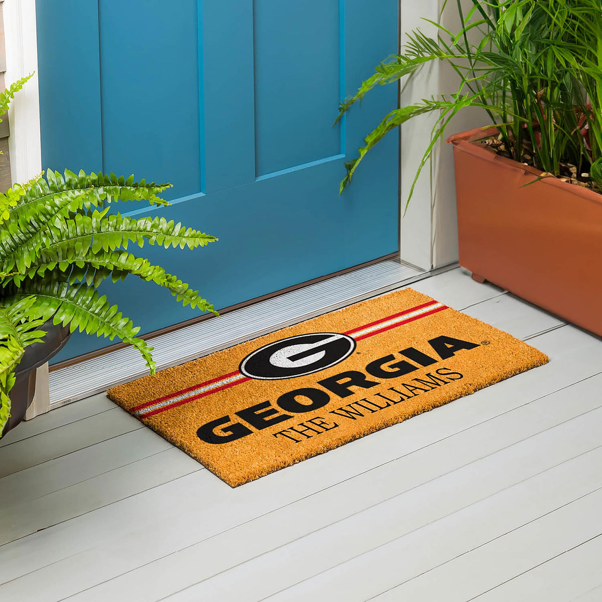 University of Georgia Personalized Mat, Natural Coir with Color Logo, 30" x 18"