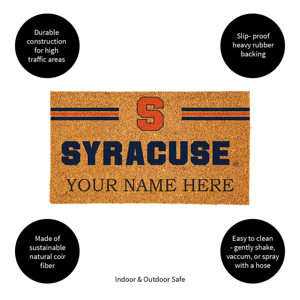 Syracuse University Personalized Mat, Natural Coir with Color Logo, 30" x 18", Slide 12 of 15