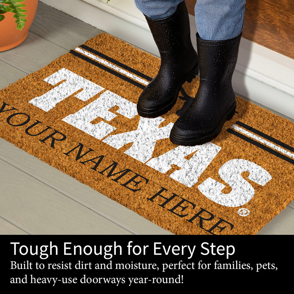 University of Texas Personalized Mat, Natural Coir with Color Logo, 30" x 18", Slide 5 of 15