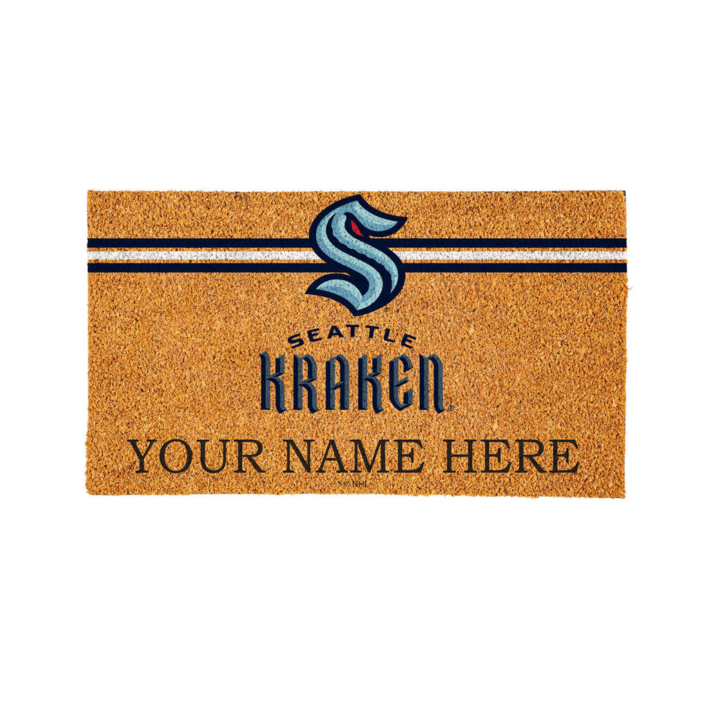Seattle Kraken Personalized Mat, Natural Coir with Color Logo, 30" x 18", Slide 11 of 15
