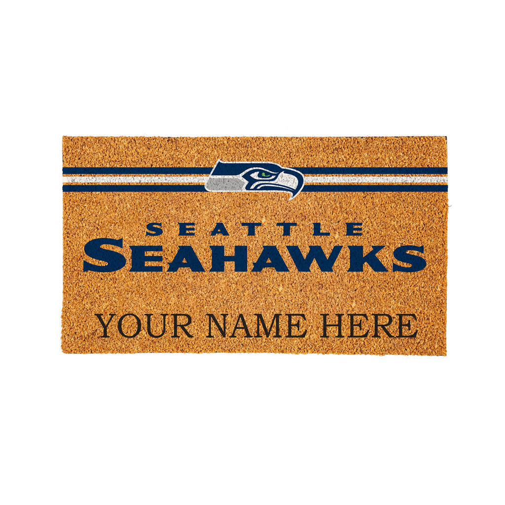 Seattle Seahawks Personalized Mat, Natural Coir with Color Logo, 30" x 18", Slide 10 of 15