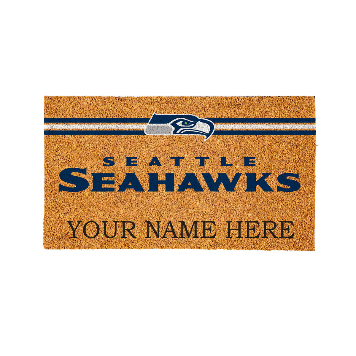 Seattle Seahawks Personalized Mat, Natural Coir with Color Logo, 30" x 18", Slide 10 of 15