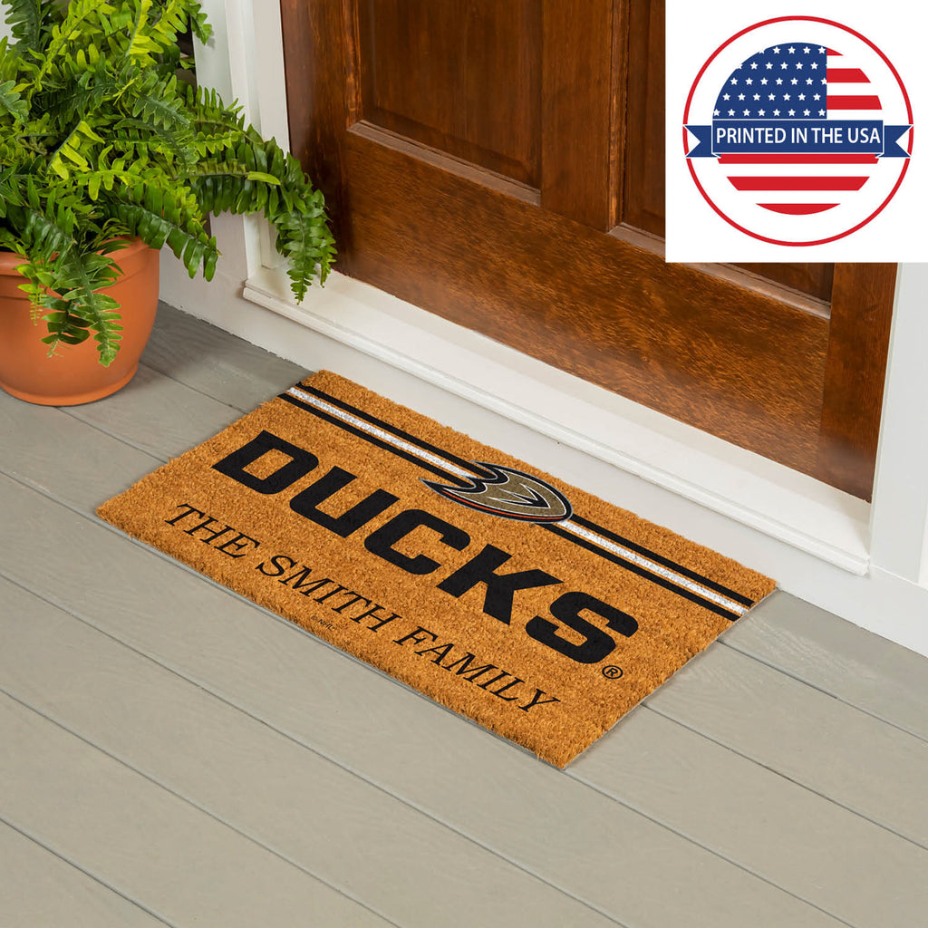Anaheim Ducks Personalized Mat, Natural Coir with Color Logo, Slide 10 of 15