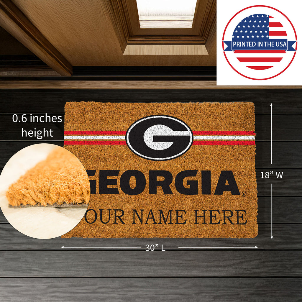 University of Georgia Personalized Mat, Natural Coir with Color Logo, 30" x 18", Slide 6 of 15