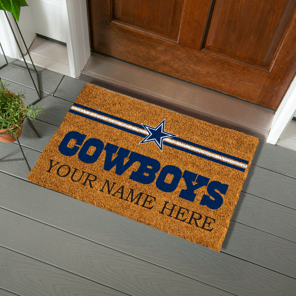 Dallas Cowboys Personalized Mat, Natural Coir with Color Logo, 30" x 18", Slide 5 of 15