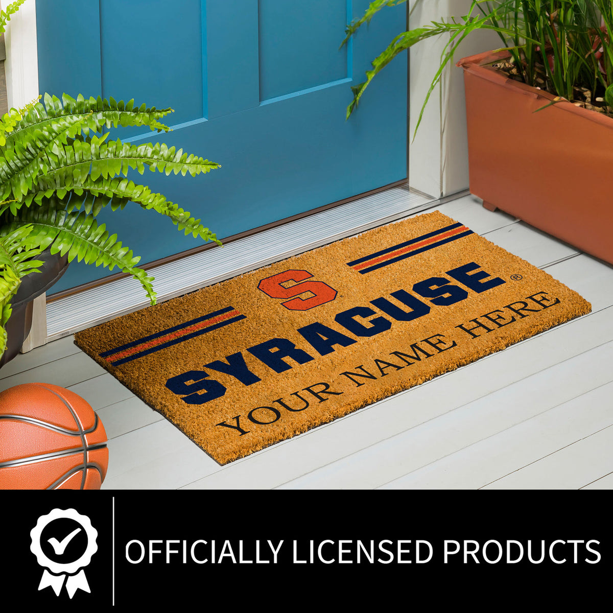 Syracuse University Personalized Mat, Natural Coir with Color Logo, 30" x 18", Slide 7 of 15