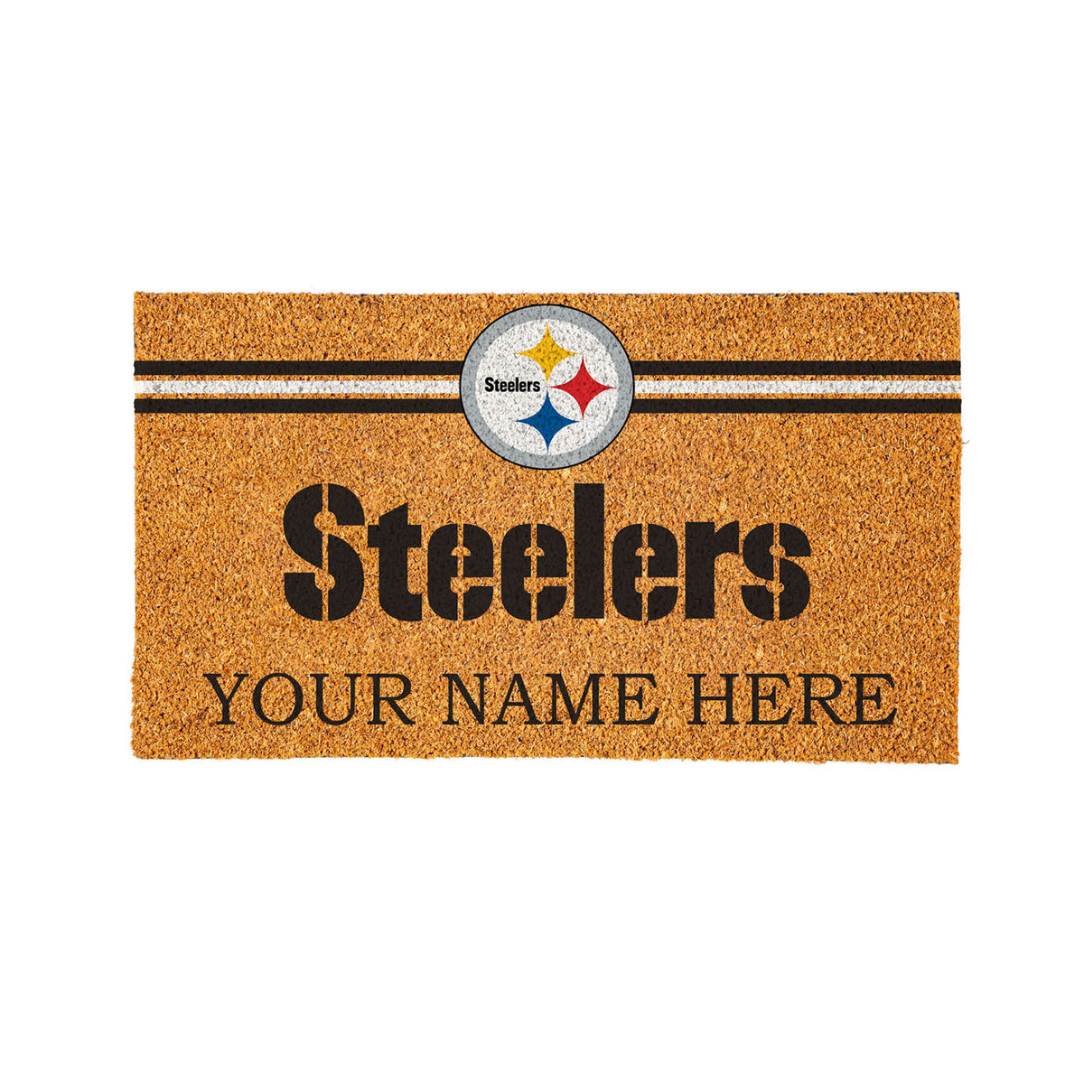 Pittsburgh Steelers Personalized Mat, Natural Coir with Color Logo, 30" x 18", Slide 10 of 15