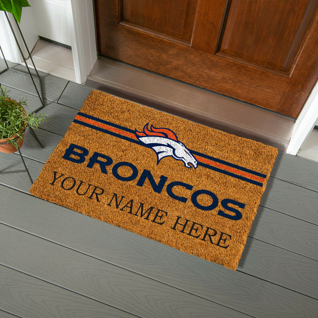 Denver Broncos Personalized Mat, Natural Coir with Color Logo, 30" x 18", Slide 5 of 15