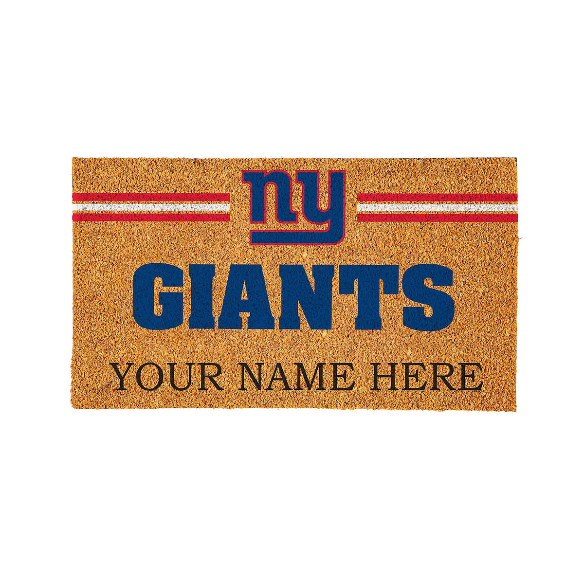 New York Giants Personalized Mat, Natural Coir with Color Logo, 30" x 18"
