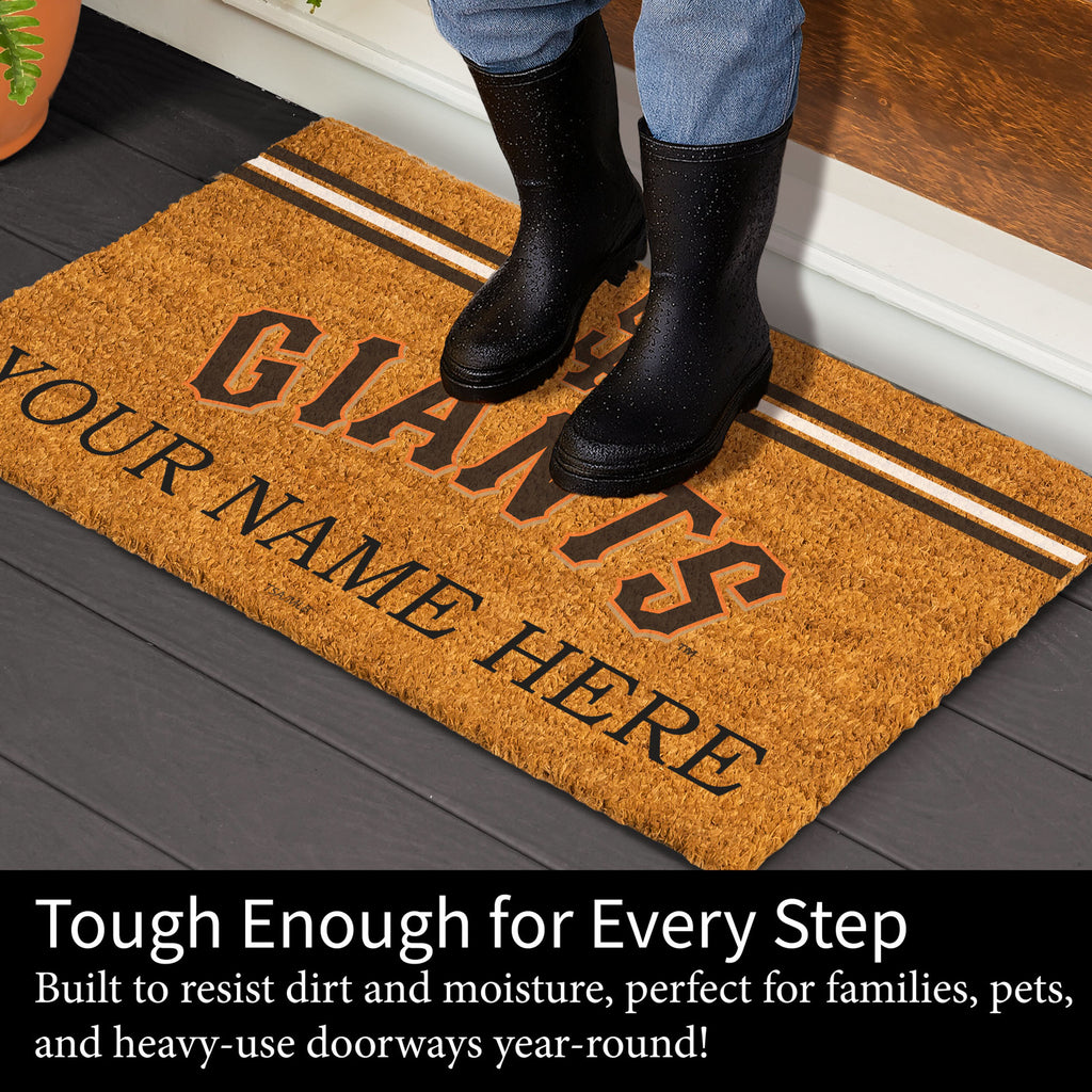 San Francisco Giants Personalized Mat, Natural Coir with Color Logo, 30" x 18", Slide 4 of 4