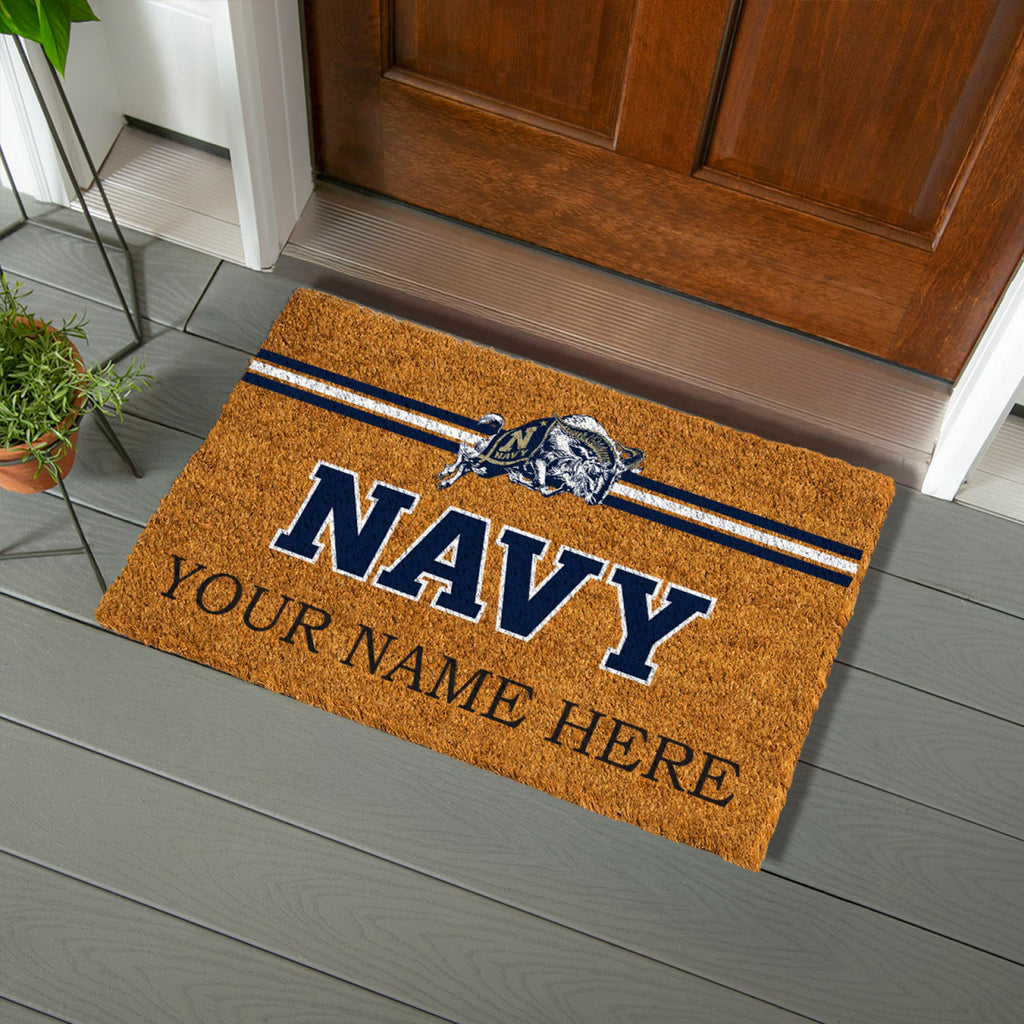 US Naval Academy Personalized Mat, Natural Coir with Color Logo, 30" x 18", Slide 4 of 15