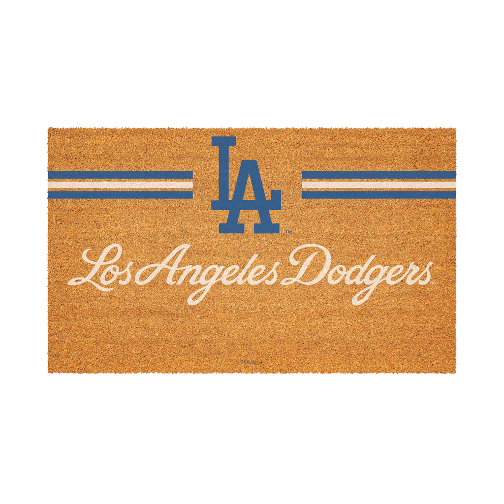 Los Angeles Dodgers Personalized Mat, Natural Coir with Color Logo, 30" x 18", Slide 2 of 4