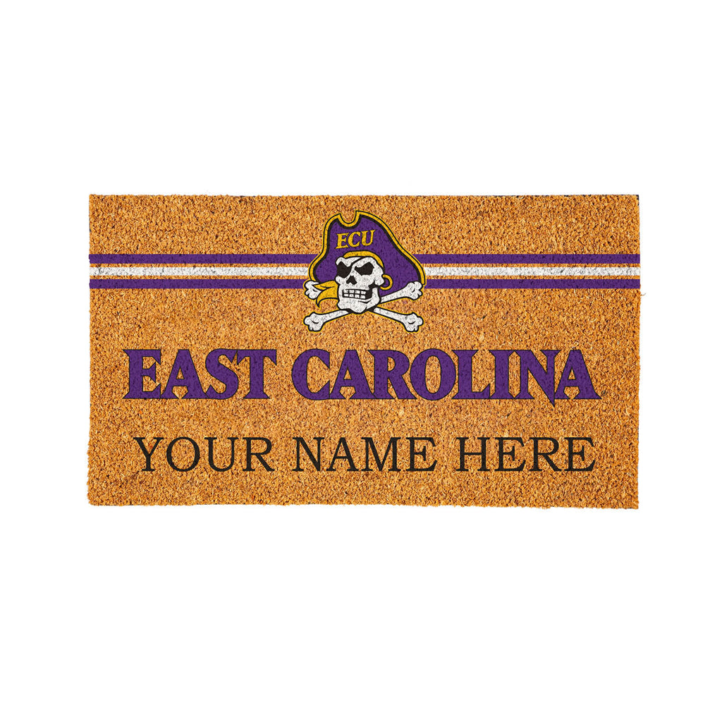 East Carolina University Personalized Mat, Natural Coir with Color Logo, 30" x 18", Slide 11 of 15