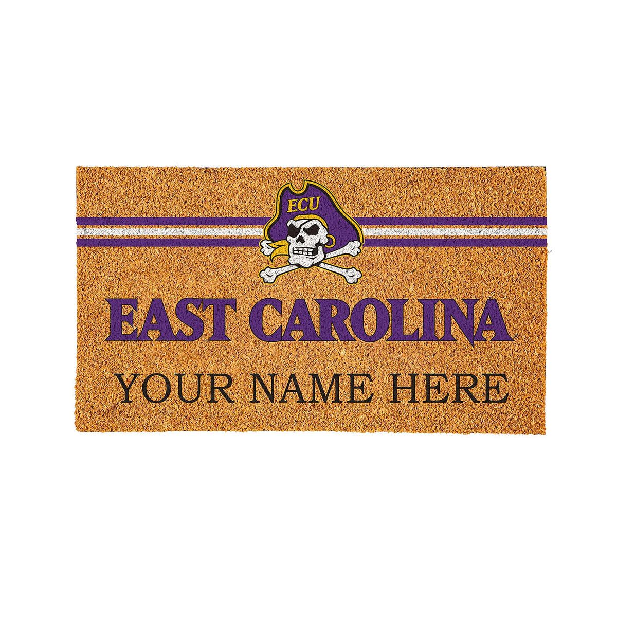 East Carolina University Personalized Mat, Natural Coir with Color Logo, 30" x 18"