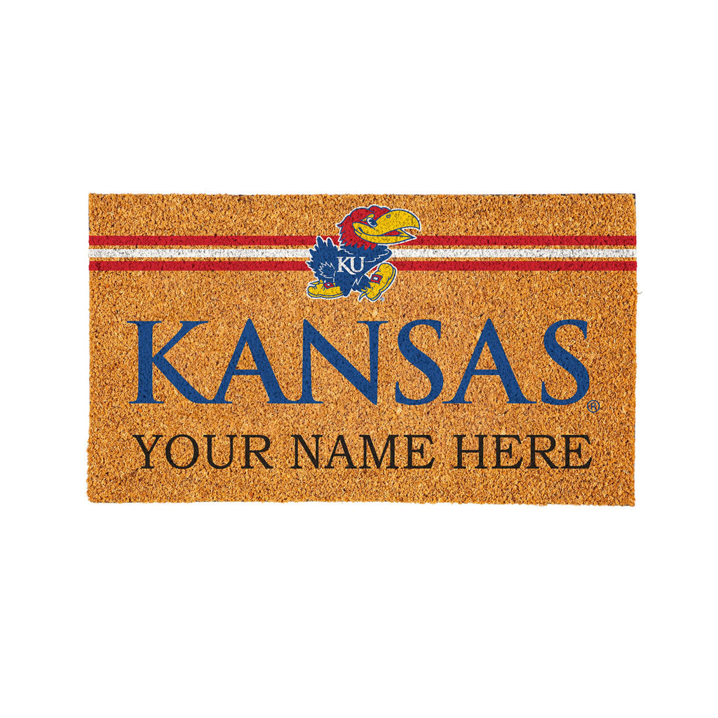 University of Kansas Personalized Mat, Natural Coir with Color Logo, 30" x 18", Slide 9 of 15