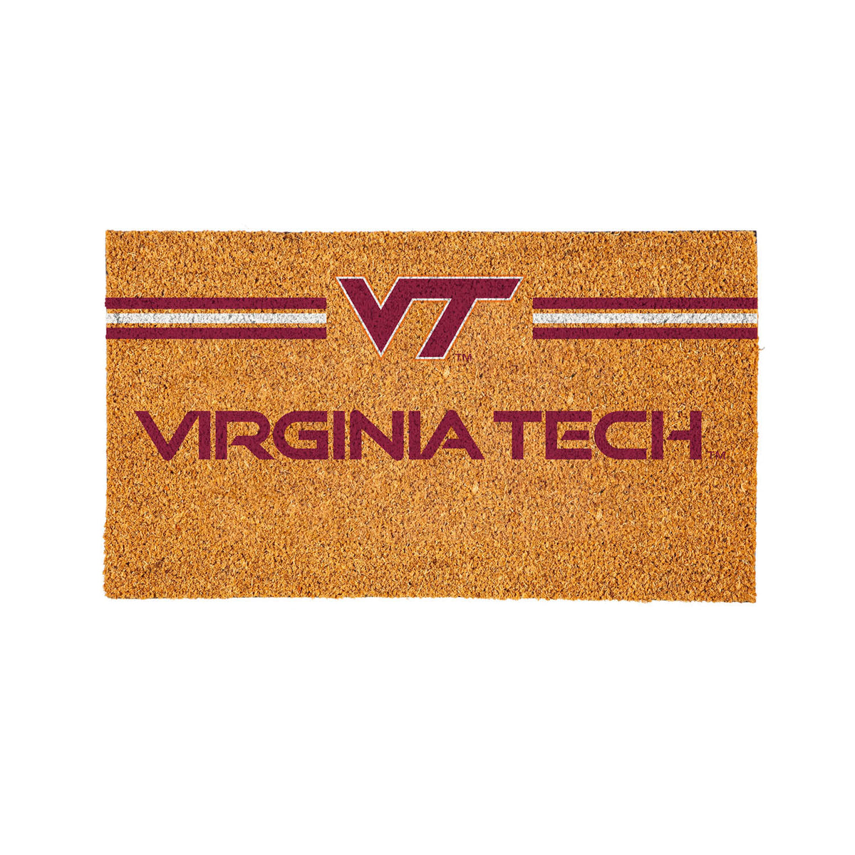 Virginia Tech Personalized Mat, Natural Coir with Color Logo, 30" x 18", Slide 11 of 15