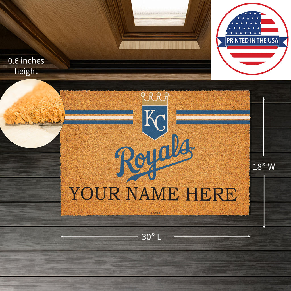 Kansas City Royals Personalized Mat, Natural Coir with Color Logo, 30" x 18", Slide 3 of 4