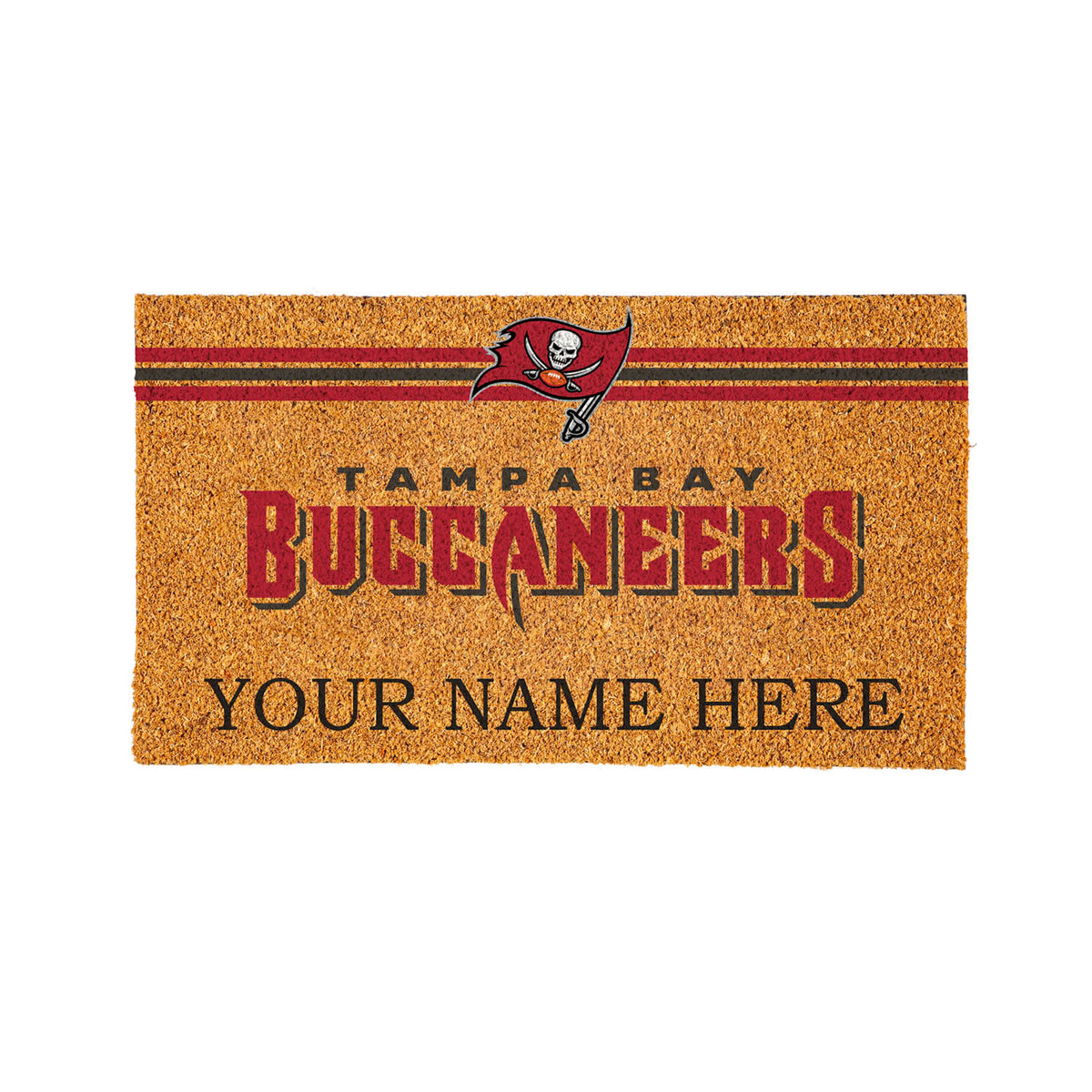 Tampa Bay Buccaneers Personalized Mat, Natural Coir with Color Logo, 30" x 18", Slide 15 of 15