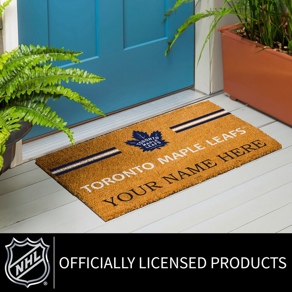 Toronto Maple Leafs Personalized Mat, Natural Coir with Color Logo, 30" x 18", Slide 7 of 15