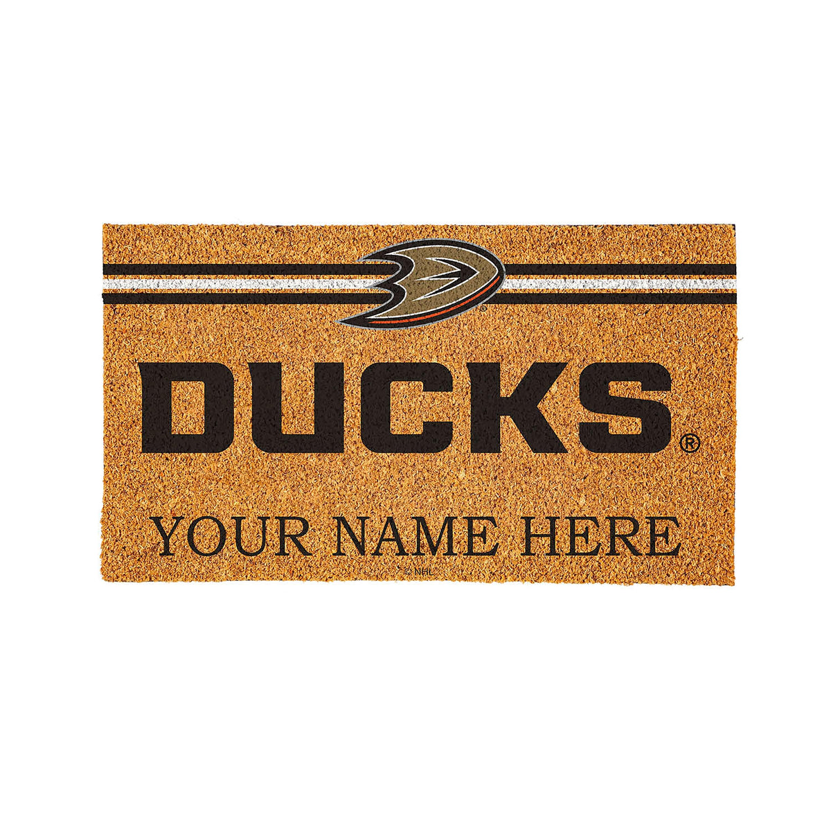 Anaheim Ducks Personalized Mat, Natural Coir with Color Logo