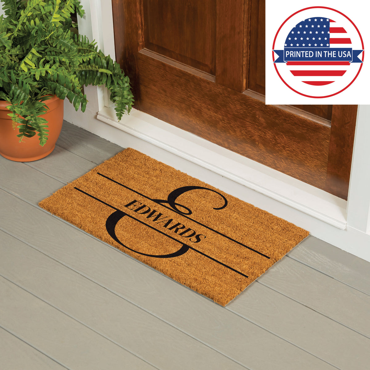 Modern Personalized Monogram Coir Mat 18"x30", Slide 32 of 40