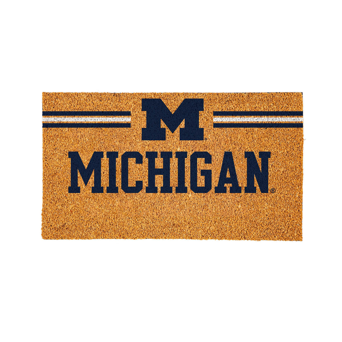 University Of Michigan Personalized Mat, Natural Coir with Color Logo, 30" x 18", Slide 12 of 15