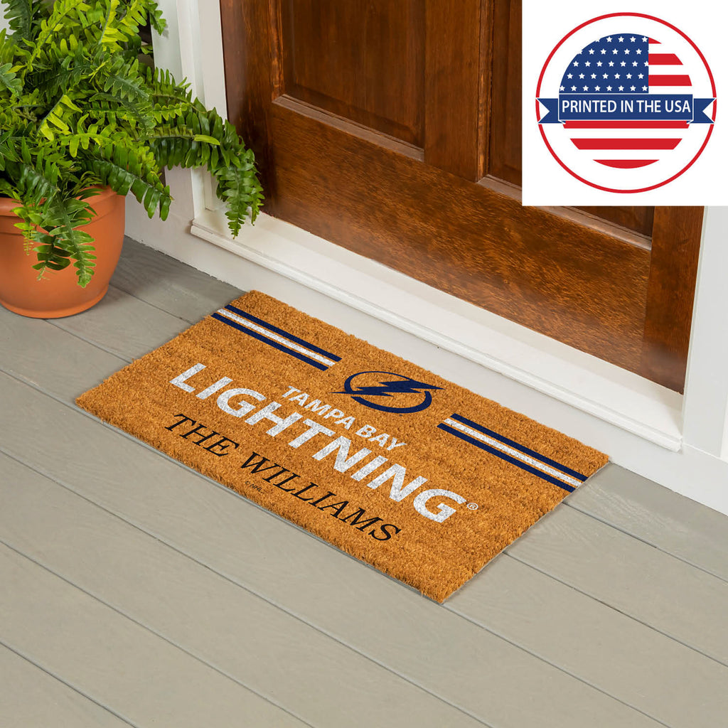 Tampa Bay Lightning Personalized Mat, Natural Coir with Color Logo, 30" x 18", Slide 13 of 15