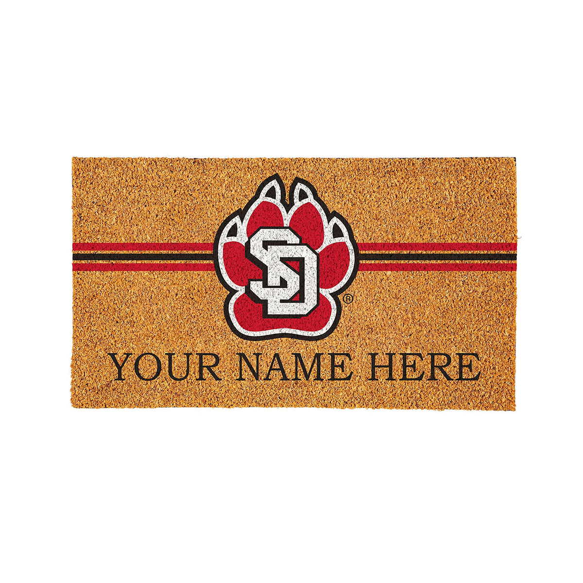 University of South Dakota Personalized Mat, Natural Coir with Color Logo, 30" x 18"