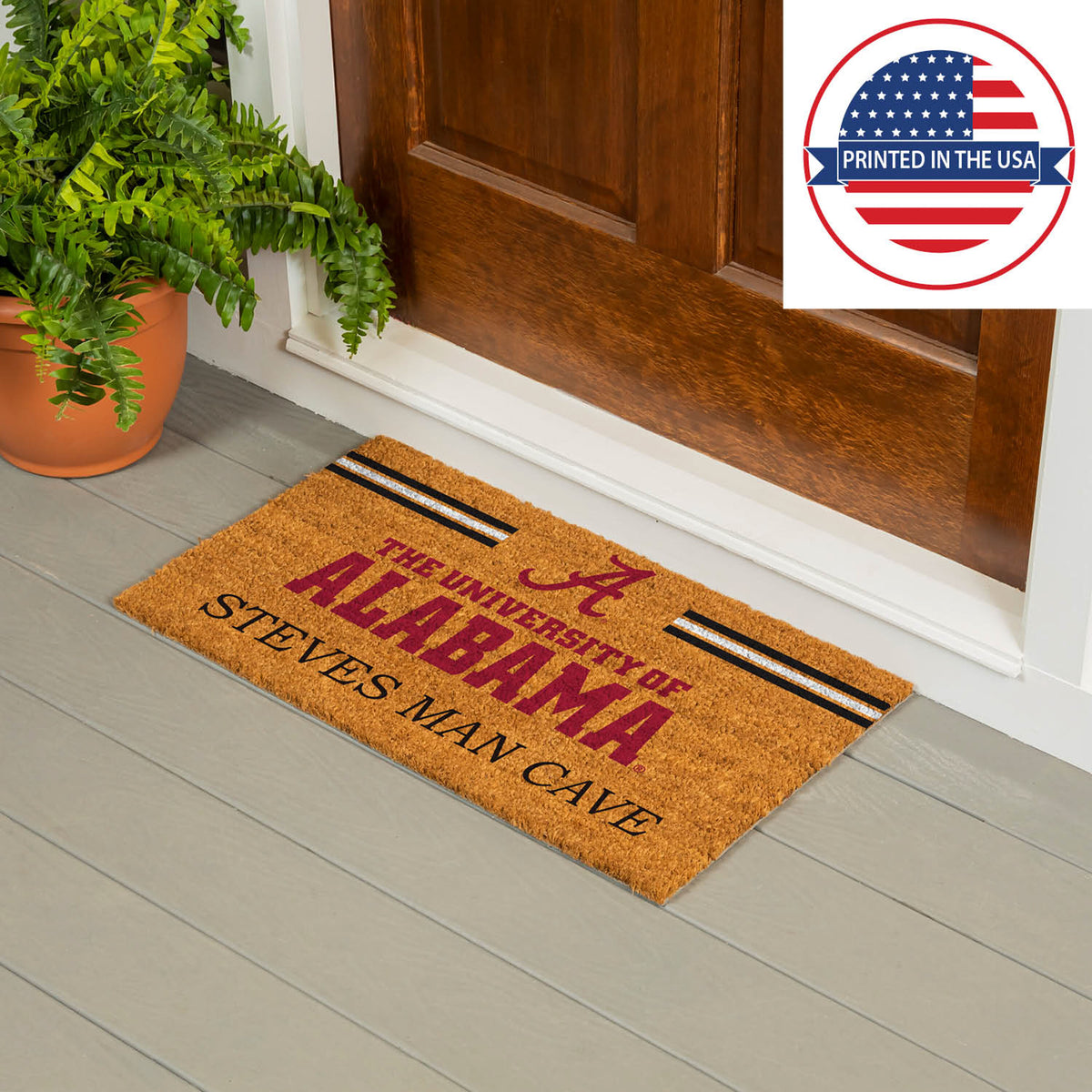 University of Alabama Personalized Mat, Natural Coir with Color Logo, 30" x 18", Slide 15 of 15