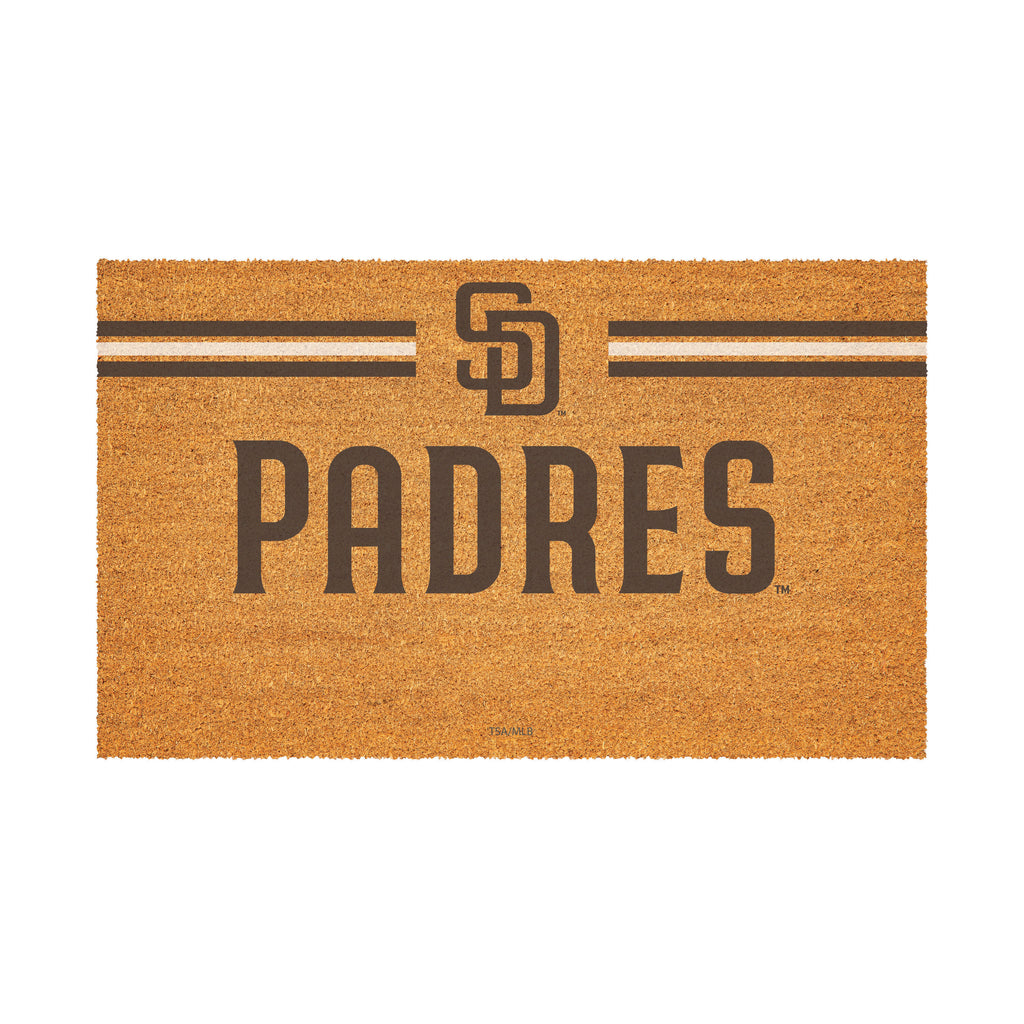 San Diego Padres Personalized Mat, Natural Coir with Color Logo, 30" x 18", Slide 2 of 4