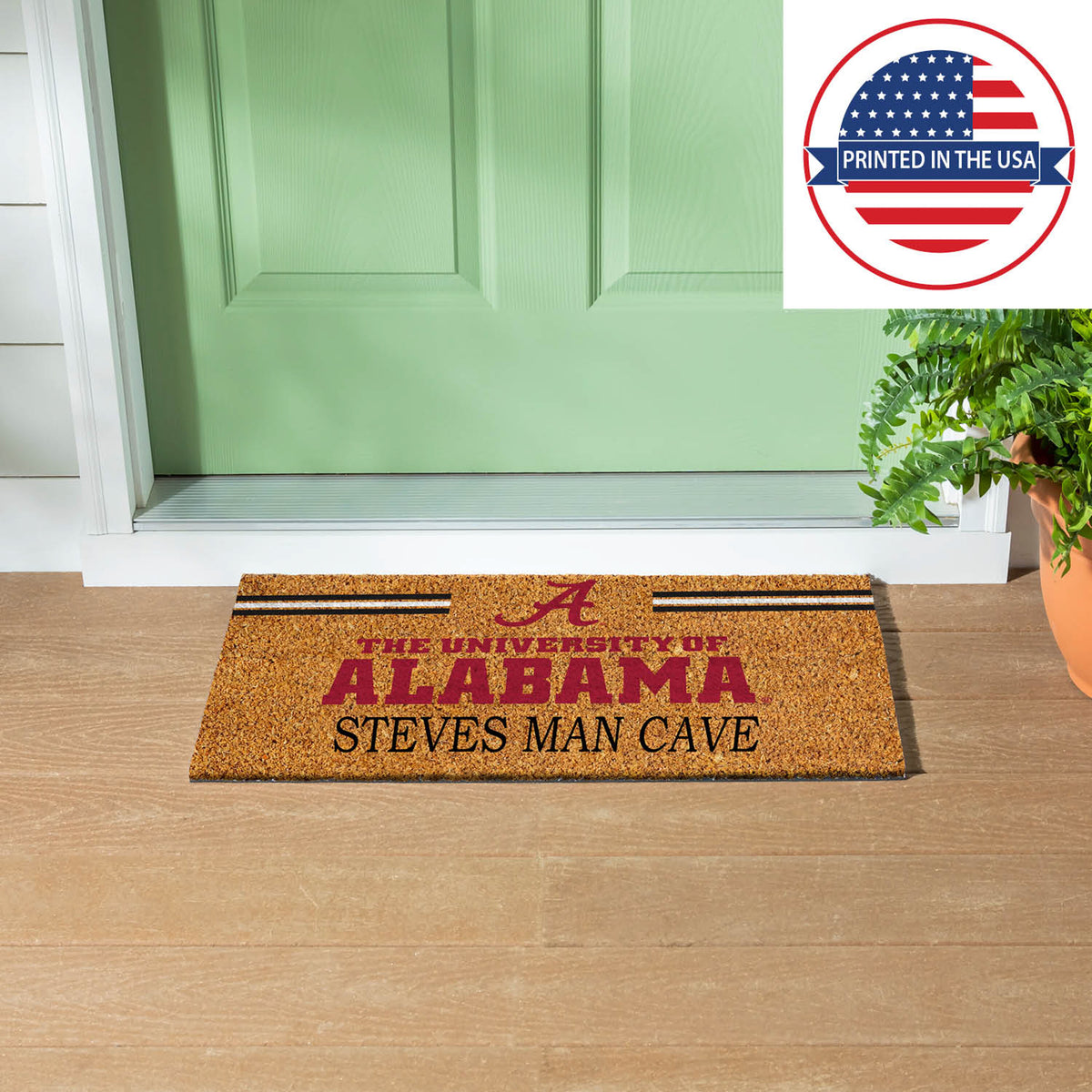University of Alabama Personalized Mat, Natural Coir with Color Logo, 30" x 18", Slide 12 of 15
