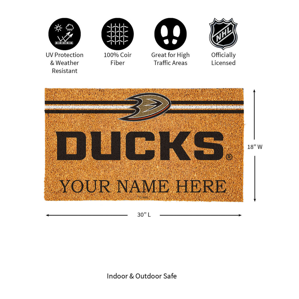 Anaheim Ducks Personalized Mat, Natural Coir with Color Logo, Slide 9 of 15