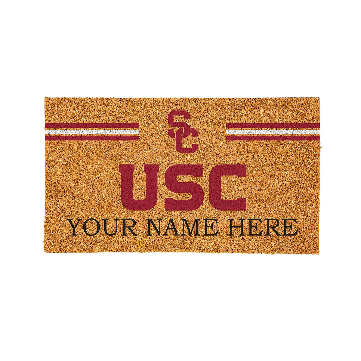 University of Southern California Personalized Mat, Natural Coir with Color Logo, 30" x 18"