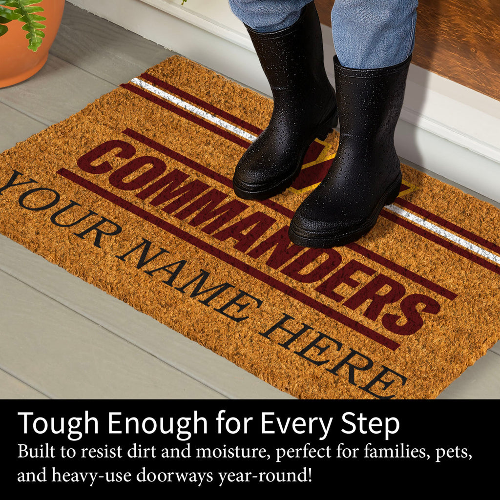 Washington Commanders Personalized Mat, Natural Coir with Color Logo, 30" x 18", Slide 4 of 7