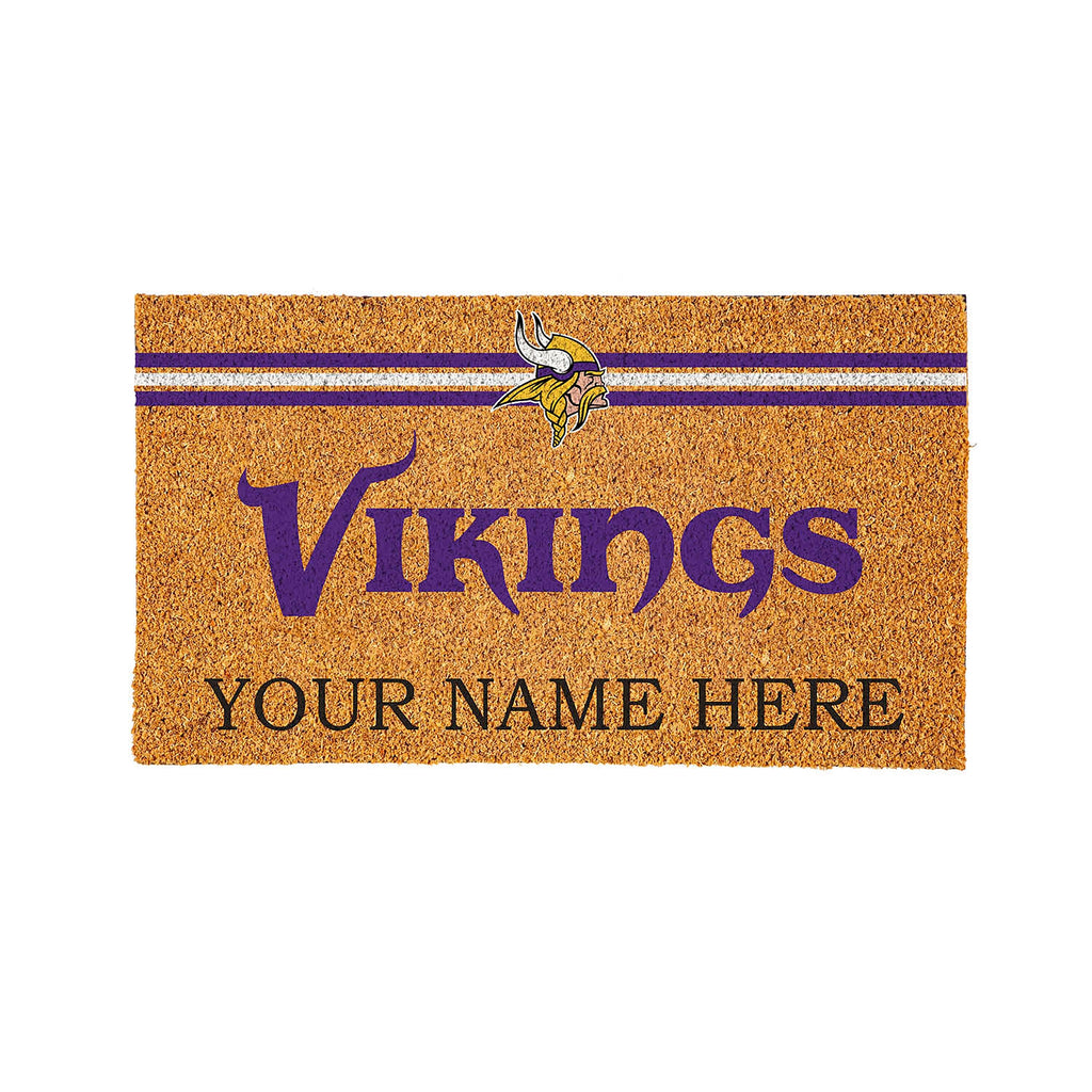 Minnesota Vikings Personalized Mat, Natural Coir with Color Logo, 30" x 18"