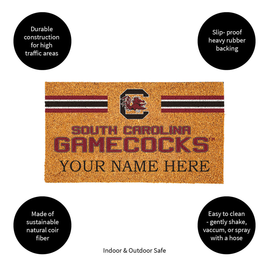 University of South Carolina Personalized Mat, Natural Coir with Color Logo, 30" x 18", Slide 10 of 15