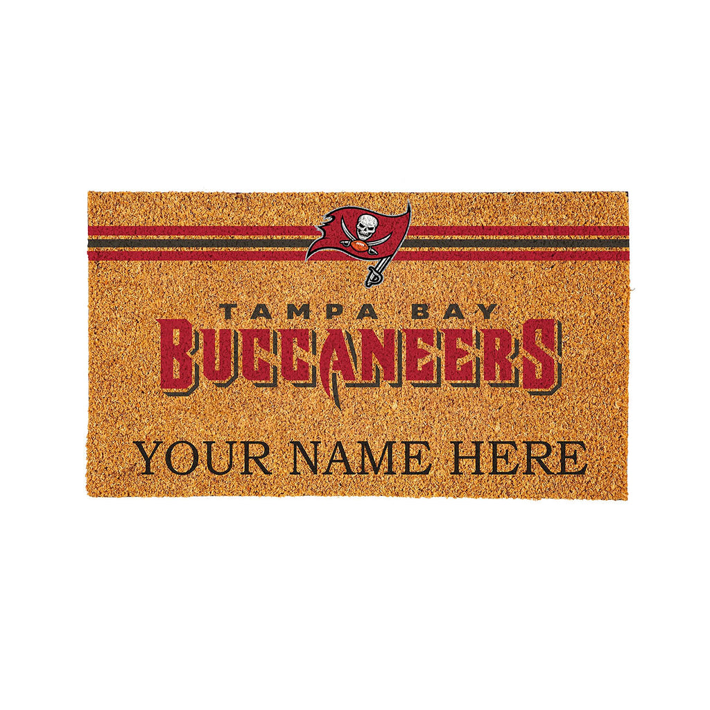 Tampa Bay Buccaneers Personalized Mat, Natural Coir with Color Logo, 30" x 18"