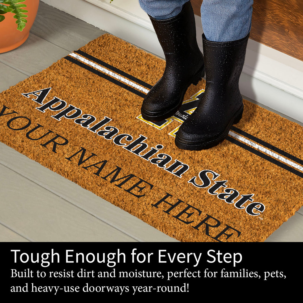 Appalachian State University Personalized Mat, Natural Coir with Color Logo, 30" x 18", Slide 4 of 15