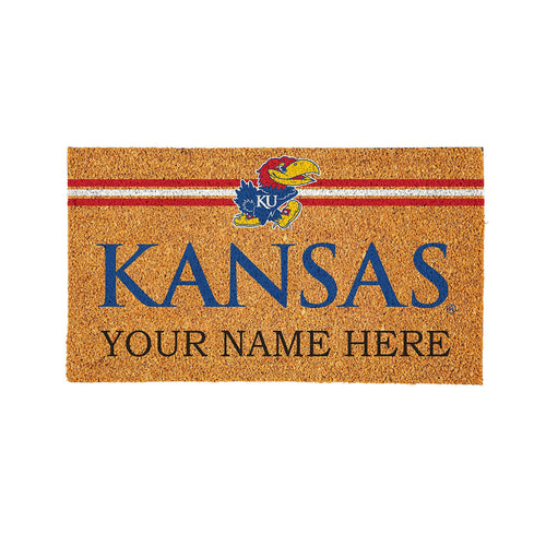 University of Kansas Personalized Mat, Natural Coir with Color Logo, 30" x 18"
